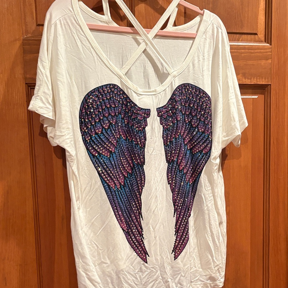 Vocal Multicolor Angel Wing Design Shirt